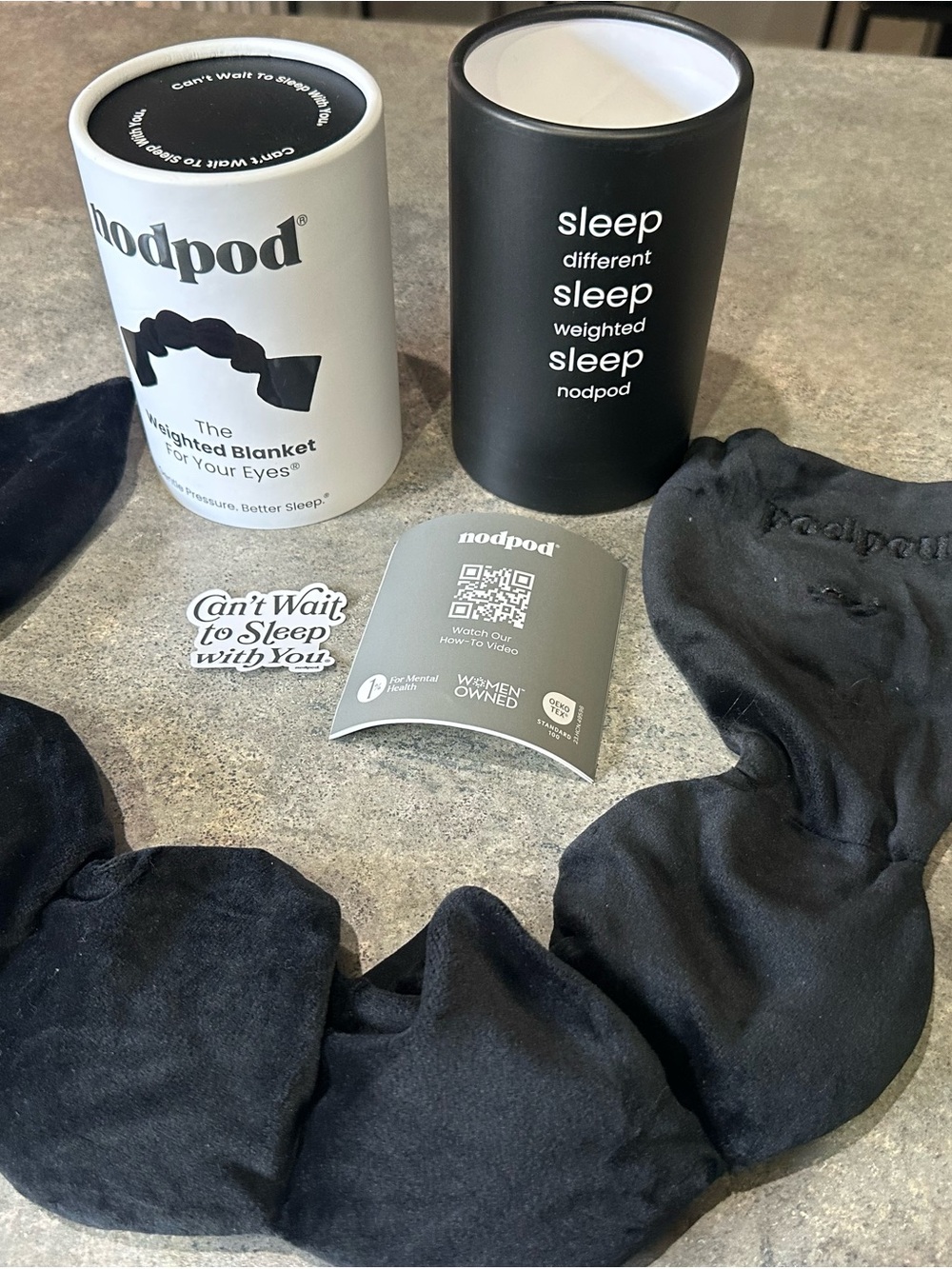 Nodpod Black Weighted Sleep Mask - Contoured Comfort